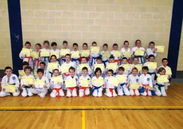 Youngsters from Seven Towers Karate Club who undertook their belt gradings recently.