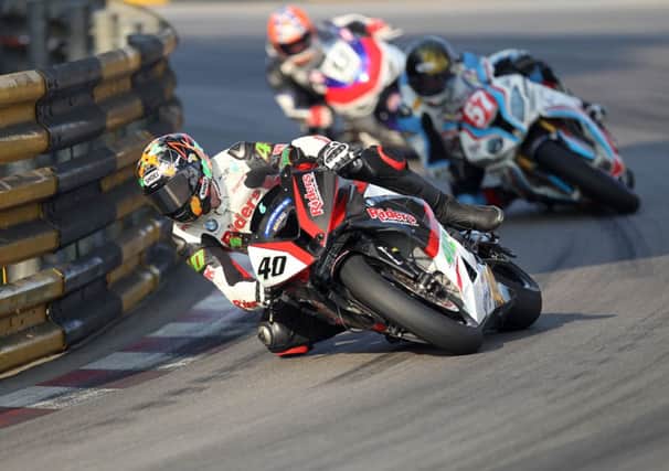 Martin Jessopp in action on the RidersMotorcycles.com BMW in the 2013 Macau Grand Prix. 
PICTURE BY STEPHEN DAVISON