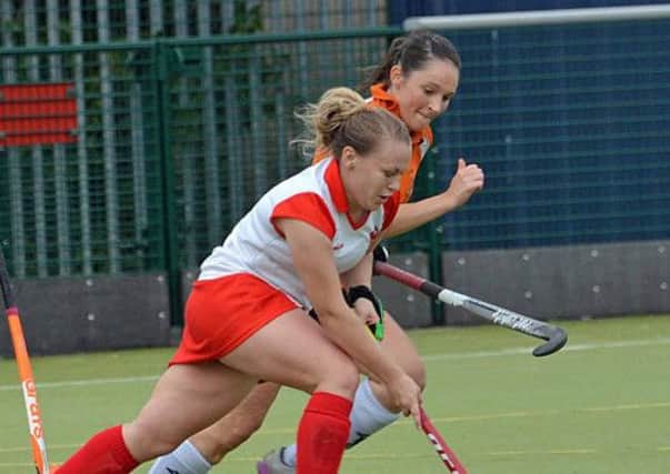 Michelle Finlay, seen here against Omagh, scored twice in Saturday's draw with Portadown.