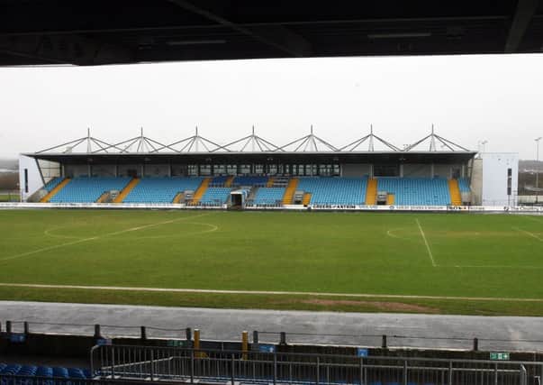 The Ballymena Showgrounds pitch - seen here on Monday afternoon - has held up well despite the recent wet weather.