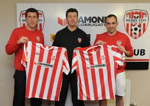 Derry City Football Club manager, Roddy Collins welcomes new signings, Cliff Byrne and Mark Stewart to the club. The duo may make their debuts this evening at the Riverside Stadium.
