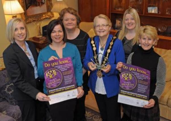 Launching the Mayor's Awards for Volunteering 2014 are (l-r): Cathy Adamson, Mayors Secretary; Lindsay Armstrong, Volunteer Now; Deirdre Russell, Community Services Manager; the Mayor, Councillor Margaret Tolerton, Rhonda Frew, Community Development Officer and Alison McCarroll, South Eastern Health & Social Care Trust.