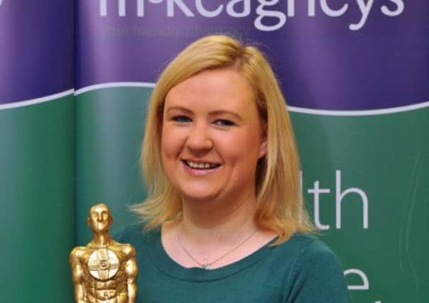 Alice McConville, pharmacist at McKeagneys in Edward Street who won the Young Pharmacist of the Year at the Pharmacy in Focus Awards. INLM06-110gc