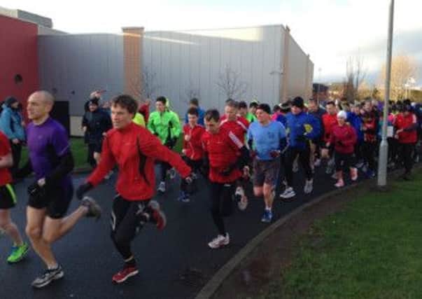 Local runners set off at the first-ever Carrick parkrun, held on Saturday morning (February 1). Photo: Karen Poag.