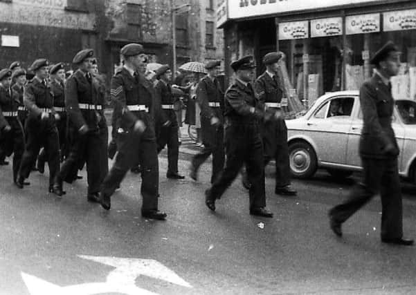 The Air Training Corp pictured at the corner of Castle Street during the Remembrance Day parade in 1967. INBT06-755F