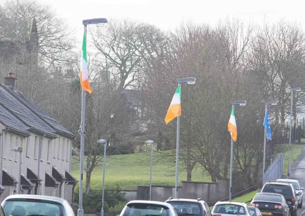 Tricolours returned to the Somerset Drive area of the Heights area in Coleraine at the weekend after residents of Somerset Drive removed them a fortnight ago as a gesture stating that all flags in the community should be removed.PICTURE MARK JAMIESON.