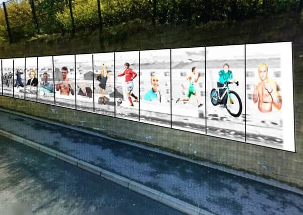 How the Cornshells Fields Historical Culture Wall projec will look. The wall will represent 28 iconic figures from Co Londonderry. The project, which will be unveiled in Cornshell Fields at a special event next month, is funded under the Big Lottery Funds Culture for All programme.