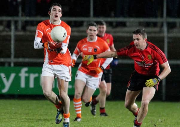 Armagh's Ciaran Rafferty in action with Down.