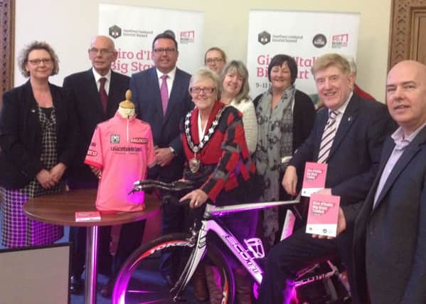 Delegates from  Ballymena who took part in a Northern Ireland Tourist Board (NITB) roadshow in Larne on Wednesday on preparing for the Big Start of the Giro dItalia.