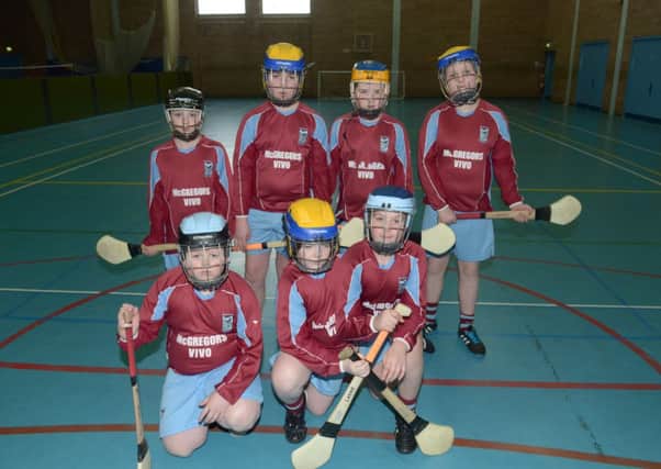 Pictured at the Larne Primary Schools' Hurling Cup in Larne Leisure Centre are the St Anthony's Primary School team. Photo: Peter Rippon