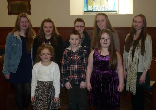 Young People who took part in the Youth Fellowship Service at Donemana Presbyterian Church on Sunday.