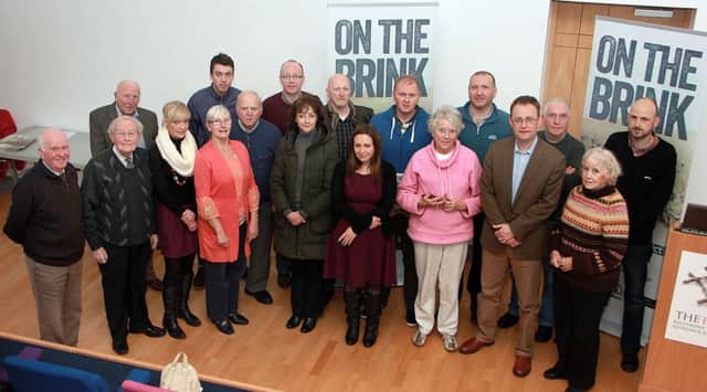 Prof. Richard Grayson of Goldsmiths, University of London; joins the folks who turned out to the Braid Arts Centre last week for the "On The Brink" WW1 talk. INBT 08-805H