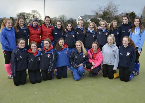 Members of the Foyle College hockey squad pictured at a training session in St. Columb's Park. INLS0814-118KM