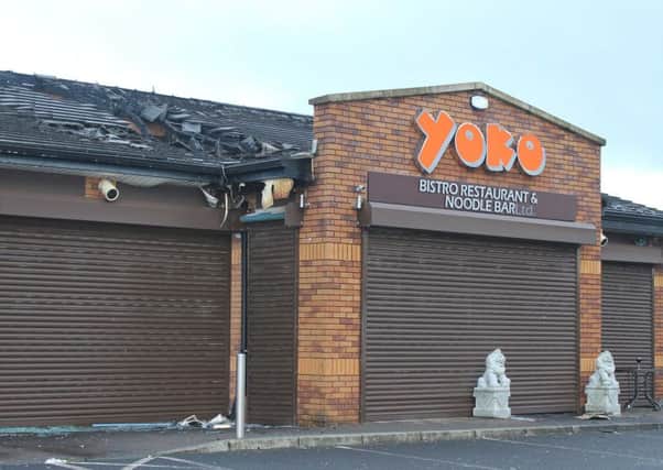 Yoko Bristo & Restaurant Noodle bar in Coleraine on Saturday morning after a serious fire on Friday evening forced Valentine diners to flee the blaze. This is the second serious fire at the same place in recent years.PICTURE MARK JAMIESON.