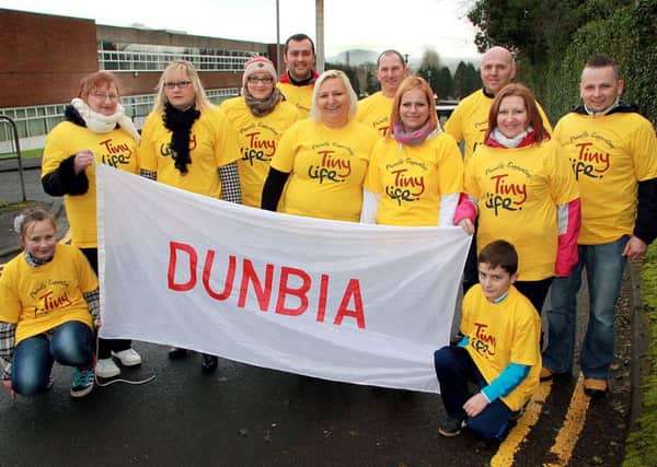 The "Dunbia" team who are doing a 24hr marathon up Slemish Mountain for premature babies on 15th March, 2014. You can support them by visiting http://www.justgiving.com?24hforprematurebaby. INBT 08-804H