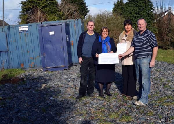 SDLP Deputy Leader and local MLA, Dolores Kelly, second from left, pictured at the site for a new social  housing development for 'active elderly people' at the junction of Lake St. and Antrim Road. Work begins on the 26 units this week. Also included are from left, Pat McDaid, SDLP candidate in Lurgan, Maureen Litter, DLP candidate, Lagan River, and Councillor Declan McAlinden. INLM09-212.