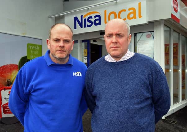 Nisa Local, legahory Centre, proprietors Tom, left, and Lorne Green who believe their business will suffer if the Lismore lunchtime ban is implemented. INLM09-221.
