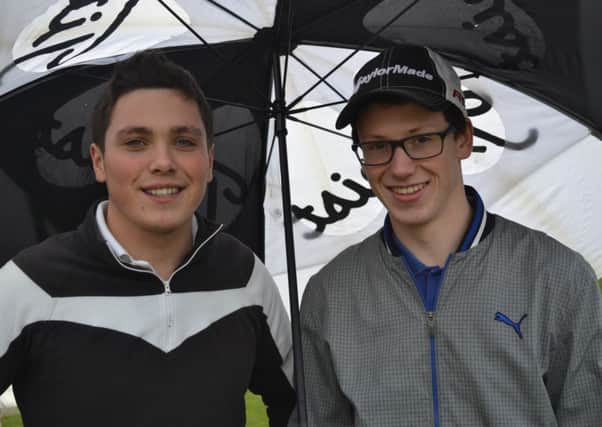 Mark Bailie and Thomas Jeffers about to tee off at Lisburn Golf Club when the weather permitted.