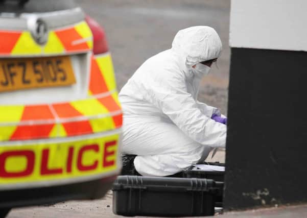 A scenes of crime officer at the scene of a death of a 46 year old man at the Waterside area of Coleraine on Saturday morning.PICTURE MARK JAMIESON.