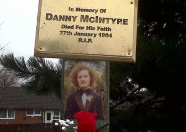 The Danny McIntyre memorial which was vandalised at the weekend