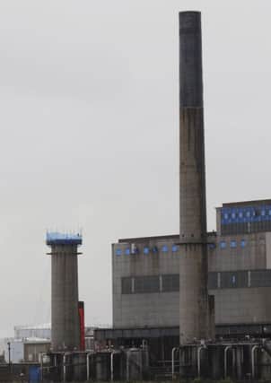 The recently demolished Coolkeeragh chimneys, which once dominated the Maydown and Culmore skyline.