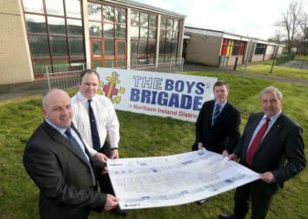 Pictured at the new Boys' Brigade Headquarters site in Hillsborough are (l-r) Alderman James Tinsley, Chairman of the  Planning Committee; Mr Jonathan Gracey, Director of the Boys' Brigade in Northern Ireland; Mr Paul McAteer, Assistant Director Environmental Services and Councillor Uel Mackin, Vice-Chairman of the Planning Committee.