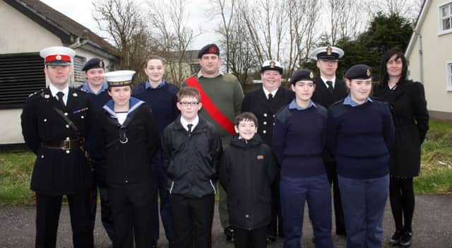 Portrush Sea Cadets who took part in the Submariners parade in Dervock.INBM10-14 117F.