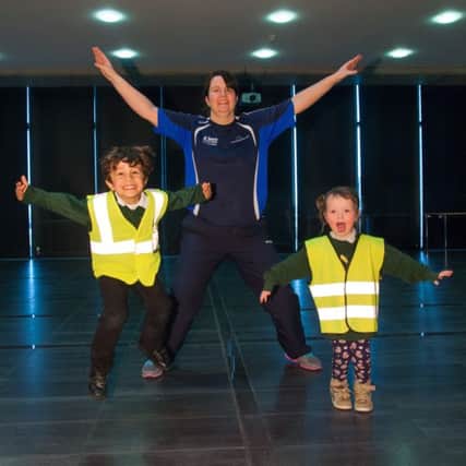 Alfie and Georgie, from Oakfield Nursery Unit, joined Denise McVeigh, from Carrickfergus Borough Council, in a colourful new educational programme by W5, Belfast.  INCT 13-797-CON ACTIVE