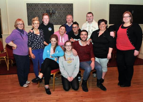 The cast of the Clann Eireann Drama Group production of Grease with Joanna McAloran, director, Susan McPeake, choreographer and Ciara Coleman, musical director. INLM11-116gc