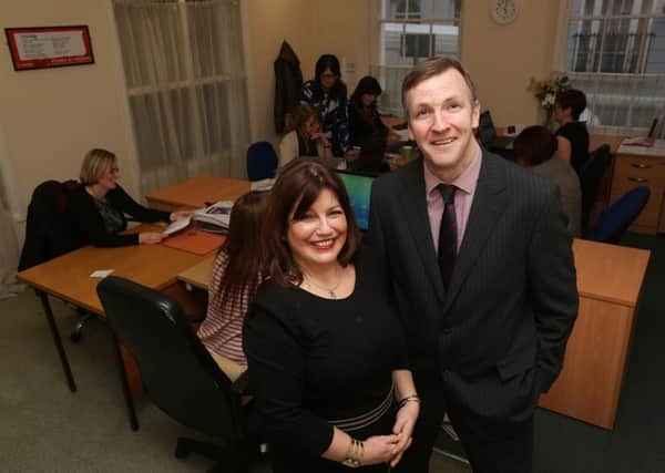 Phelim Sharvin, associate director, UCIT with Marie Brown, director, Foyle Womens Aid
