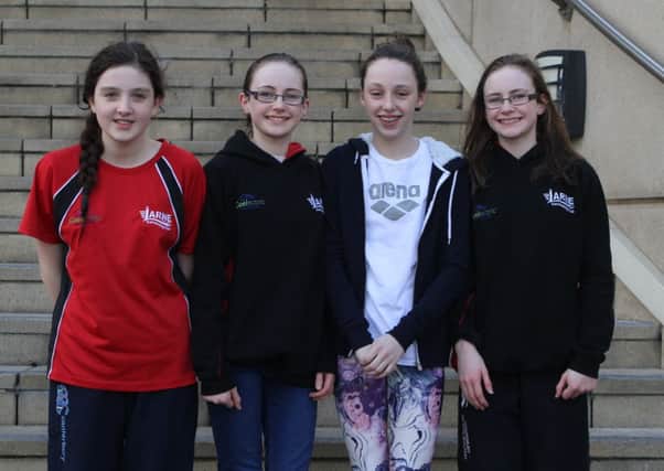 Larne Swimming Club's Amy Barr, Erin  Barr, Sienna Taggart and Chloe McCullough