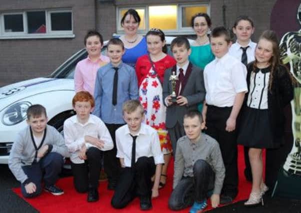Members of the film club at Knockmore Primary School getting ready for the school's 'Oscar Night'. US1410-537cd Picture: Cliff Donaldson