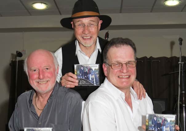 Sp£nd£r (from left) Ed Richardson, Ian Montgomery and Norman McGreer during the launch of their CD "The Fox & Lobo Solo" at Lurgan Golf Club.