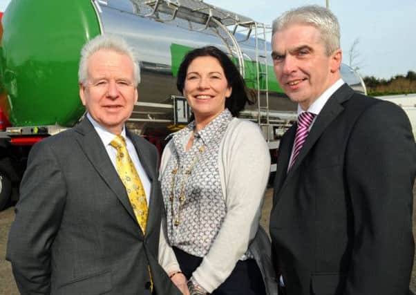 Pictured (left) is Kevin McCann, Invest NI, with Cathy McKeefrey and Sean McKeown, Crossland Tankers.Photo by Simon Graham/Harrison Photography