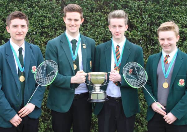 Congratulations to the Friends School Senior Boys Badminton Team who retained the Irish Schools Title which is a fantastic achievement. The team consisted of Mark Lundy, Ryan Stewart, Elliot Lonsdale and Chris Black.