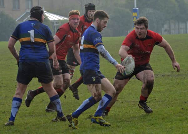 Action from Carrick RFC 1st XV and Lisburn RFC. INCT 14-053-PSB