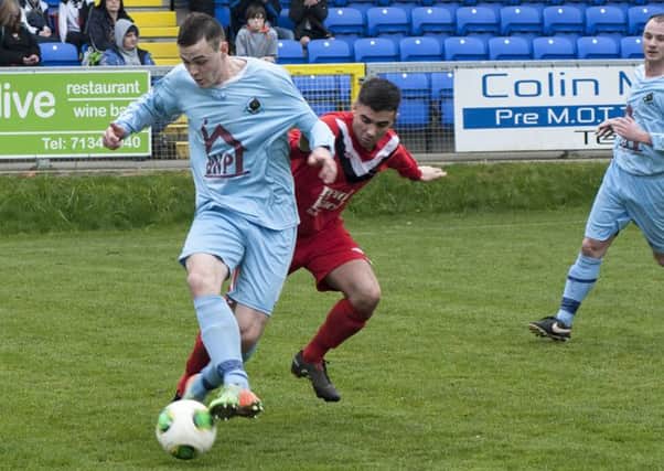 Action from the Institute FC v Ballyclare Comrades match.