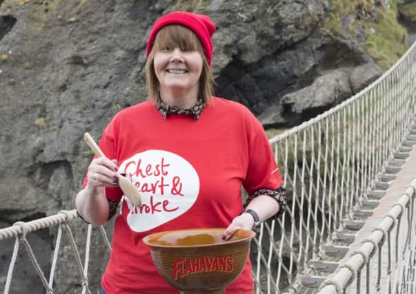 Jacqui Seymour launches Northern Ireland Chest, Heart and Stroke's Causeway trek, Pic by Gillian Abraham. INLT 14-657-CON