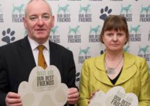 Foyle MP Mark Durkan supporting the Our Best Friends campaign at Westminster with BUAV Chief Executive Michelle Thew.