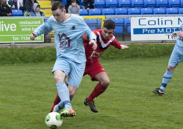 Institute's Darren McCauley missed a glorious chance to score a late winner against Knockbreda, on Saturday.