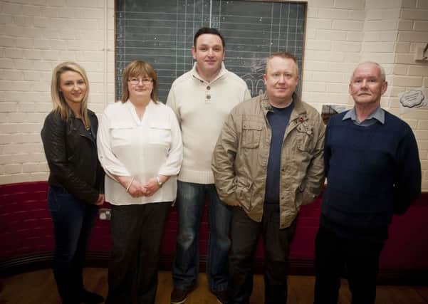 Pictured at Irish Street Community Centre, during the EPIC North Ulster Event, The Epic Management Programme, from left, Lauren Olphert, Michelle Olphert, William Thompson, Leslie Mitchell & Nigel Gardener (Project Co-Ordinator). (INLS-13-GMI-02)