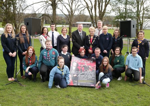 Uniformed Youth Organisations representing young people from right across the City joined with The Mayor, Councillor Margaret Tolerton and the Chairman of the Council's Leisure Services Committee, Alderman Paul Porter to help launch the Freedom of the City Concert which will take place in Wallace Park, Lisburn on Saturday 26th April.