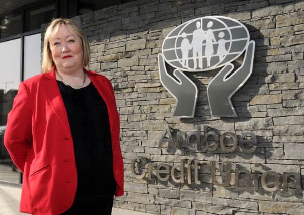 Ardboe Credit Union Chairperson Deirdre Mayo pictured outside the new building which officially opened for business on Tuesday morning of this week.INMM1514-379