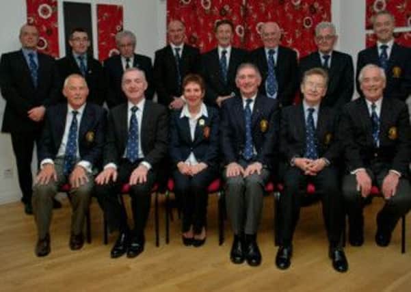 Pictured are the City of Derry Golf Club Council back row left to right: Dermot Hegarty (Junior Convenor); Tony McCann (Membership Convenor); Alan Montgomery (Past President); John O'Doherty (House Convenor); Mike Carroll (Competitions Convenor); Noel O'Donnell (Bar Convenor); Jim Doherty (Greens Convenor) and Michael McCullough (Past Captain). Front row left to right: John Rosborough (Vice-Captain); John Flynn (Honorary Treasurer); Marie Clifford (Lady Captain); Bob McKimm (Captain); John Hasson (President) and Andy Meenagh (Honorary Secretary).