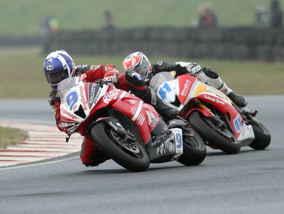 Keith Amor (RigDeluge Honda) leads the pack in the Supersport race at Bishopscourt on Saturday. It was Amor's first competitive race outing since returning from a three year retirement.
PICTURE BY STEPHEN DAVISON