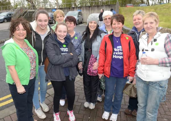 Hamilton girls and friends at the Larne Hospice Walk. INLT 16-394-PR