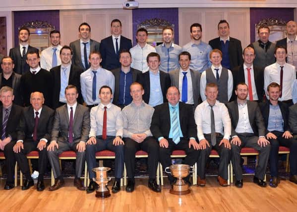 Pictured at their annual dinner dance are Ballinderry Shamrocks, 2013 Derry and Ulster Club champions.INMM1614-416