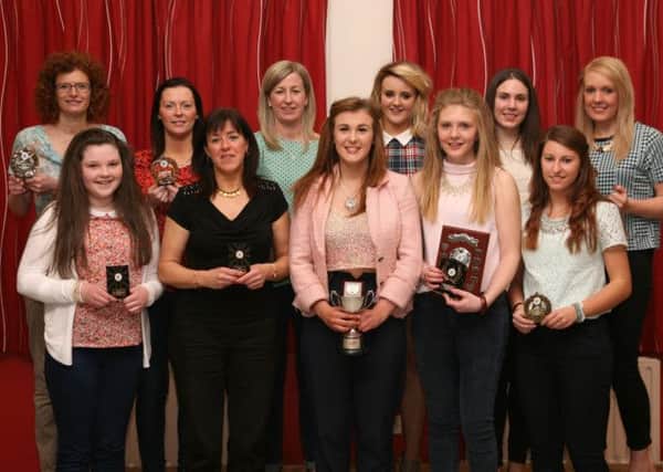 Ballyclare Ladies Hockey Club award winners. Photo: David Holmes