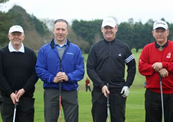 Paul Lavery, Michael Lavery, Billy Hughes and Michael Purdyduring a recent round at Lurgan.
