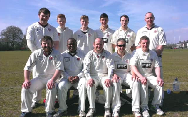 The Templepatrick Cricket Club First XI side that defeated Belfast International Sports Club in a pre-season friendly at Hollinger Park on Saturday, April 19.